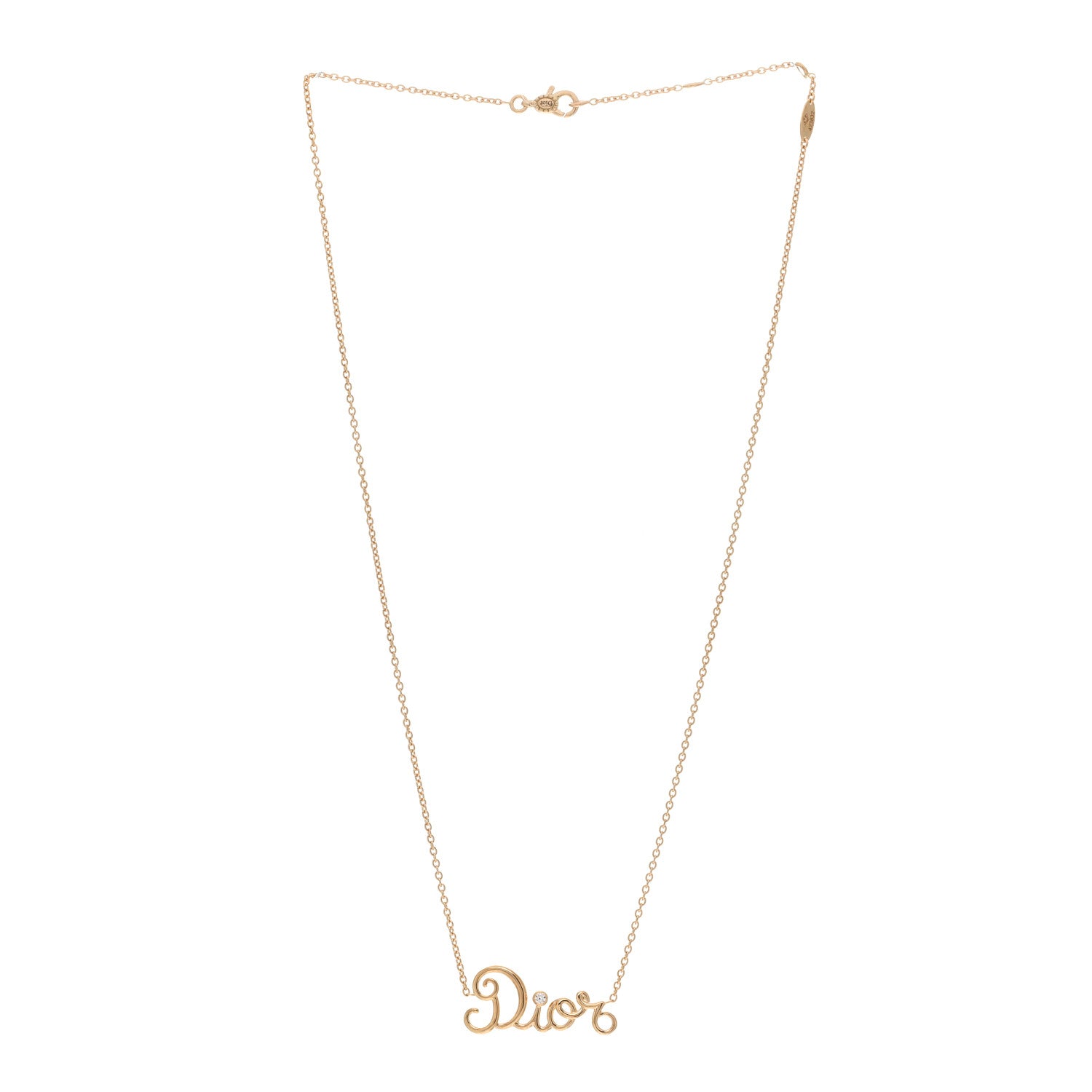 Christian Dior 18K Yellow Gold Diamond Dioramour Pendant Necklace 3 of 6