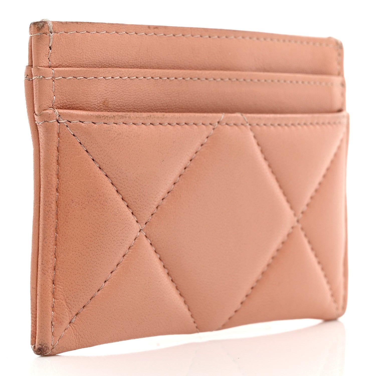Chanel Lambskin Quilted Chanel 19 Card Holder Brown 3 of 12
