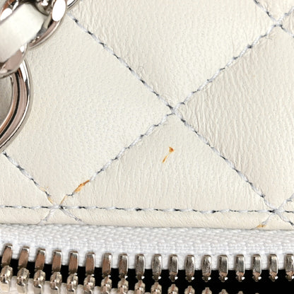 Chanel Lambskin Quilted Large Top Handle Jewelry Box With Chain White 17 of 18