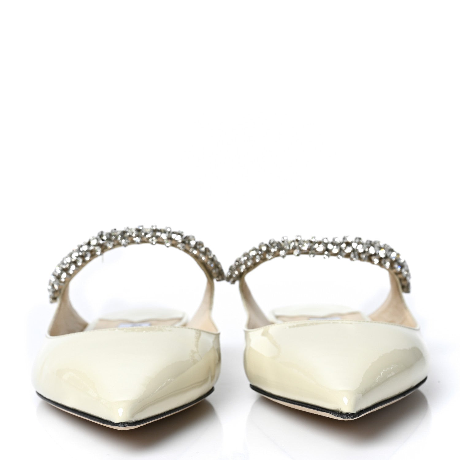 Jimmy Choo Patent Calfskin Bing 100 Mules 41 Linen 2 of 7