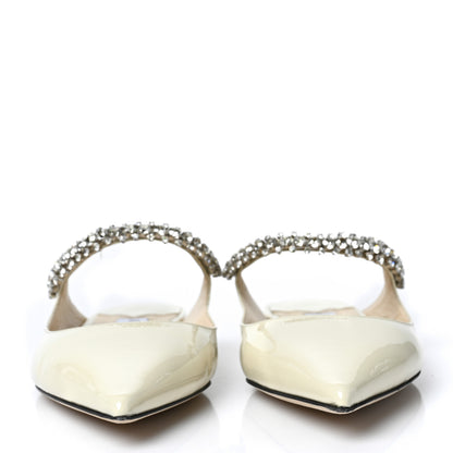 Jimmy Choo Patent Calfskin Bing 100 Mules 41 Linen 2 of 7