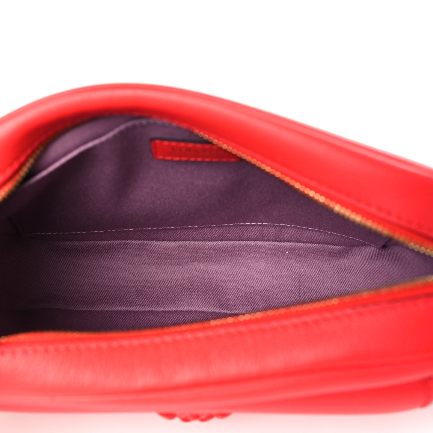 Grained Calfskin Medusa Camera Bag Red