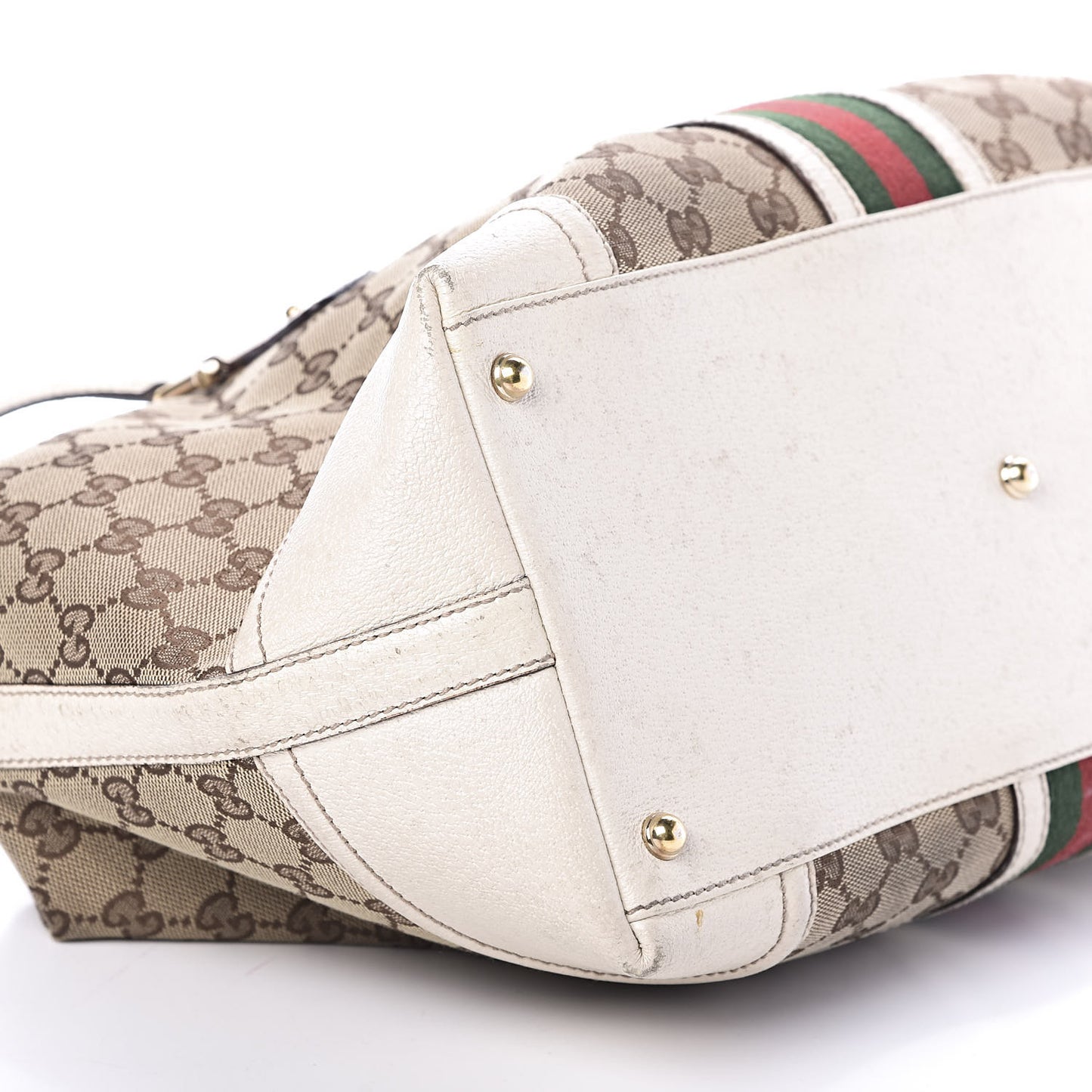 Monogram Web Large Treasure Boston Tote Beige