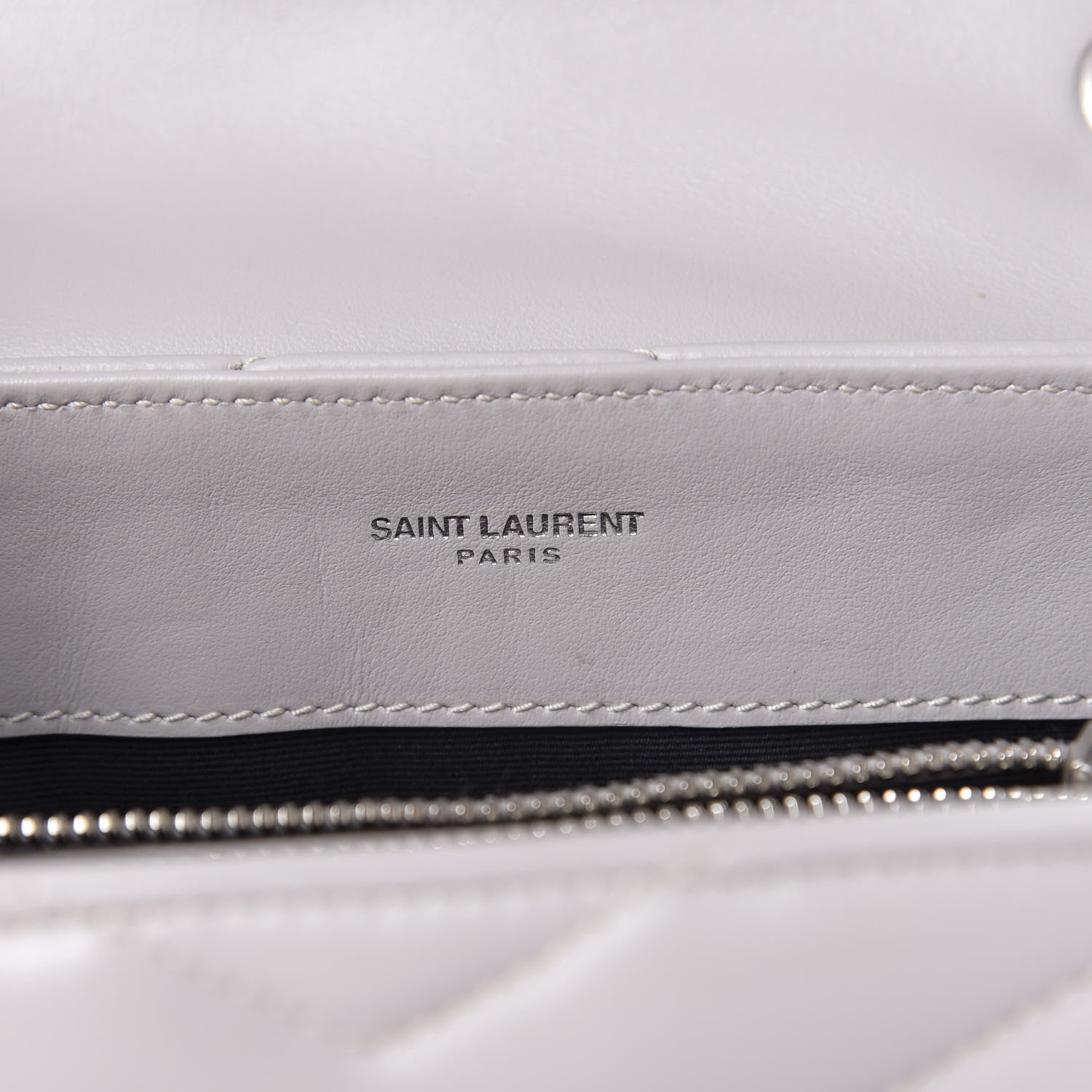 Saint Laurent Calfskin Y Quilted Monogram Small Loulou Chain Satchel Granite 9 of 11