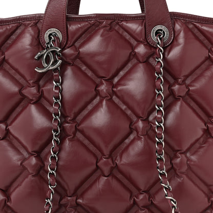 Chanel Calfskin Quilted Large Chesterfield Tote Burgundy 9 of 14