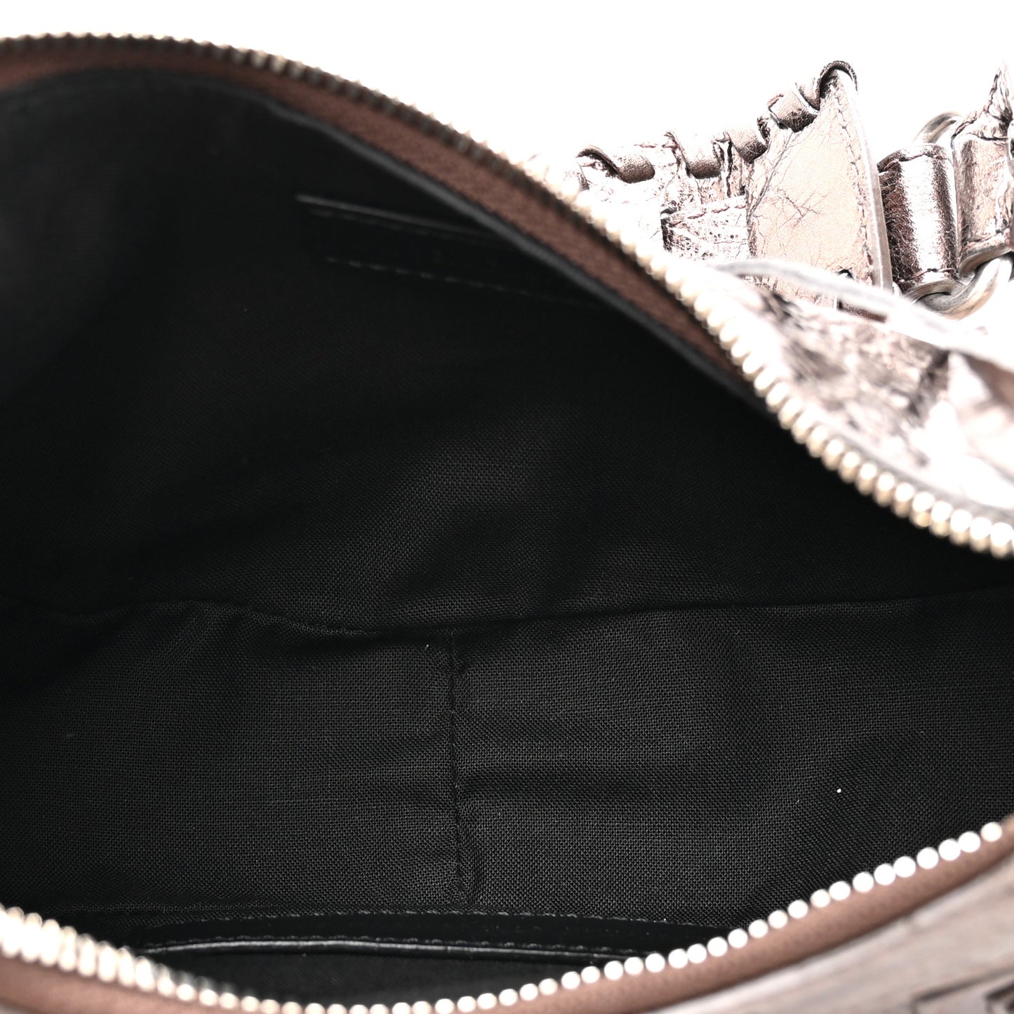 Metallic Agneau Arena Le Cagole Shoulder Bag XS  Dark Bronze