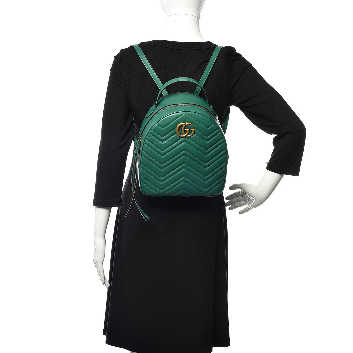 Calfskin Matelasse GG Marmont Dome Backpack Emerald Green
