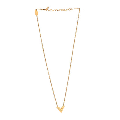 Louis Vuitton Brass Essential V Necklace Gold 3 of 6