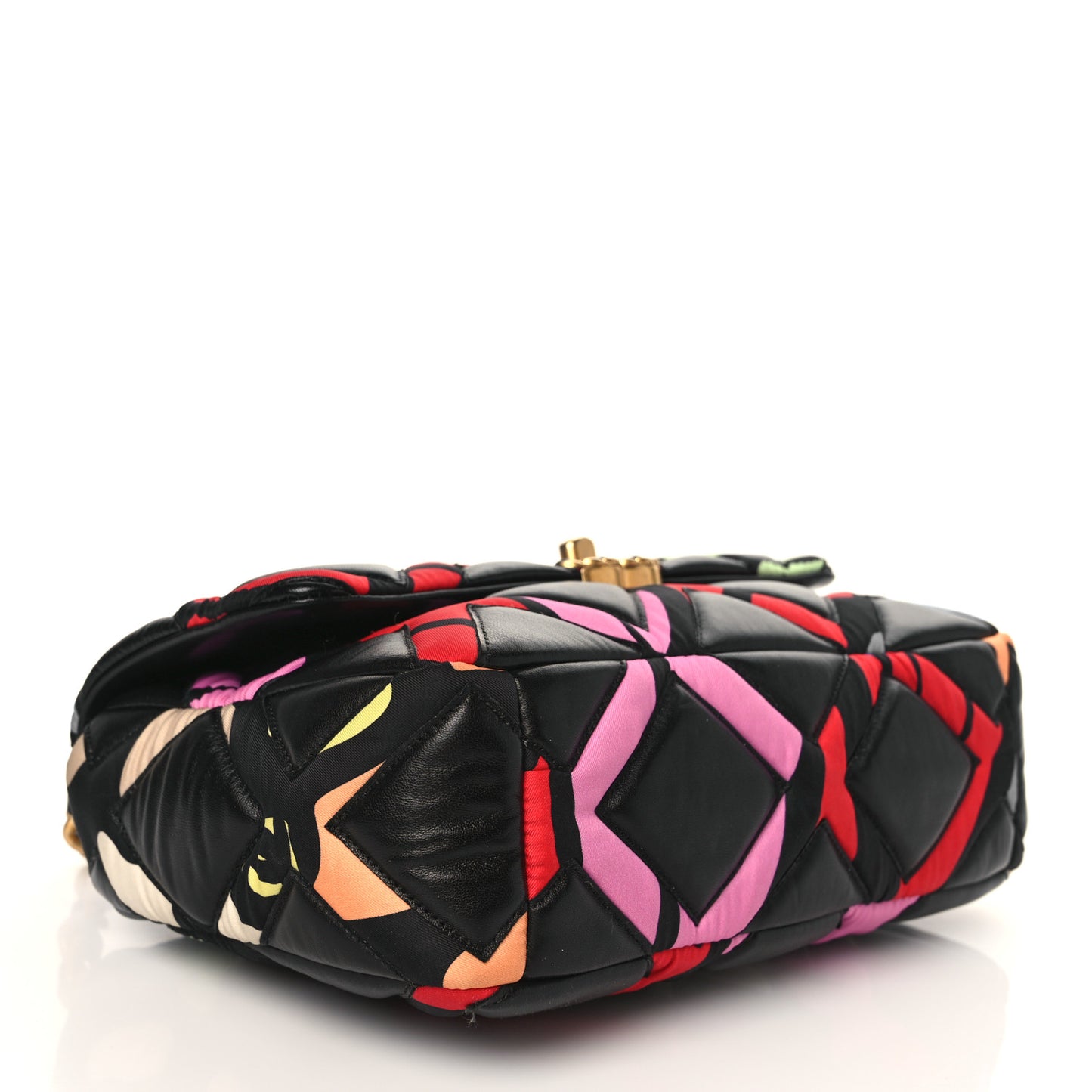 Lambskin Printed Fabric Medium Chanel 19 Flap Black Multicolor