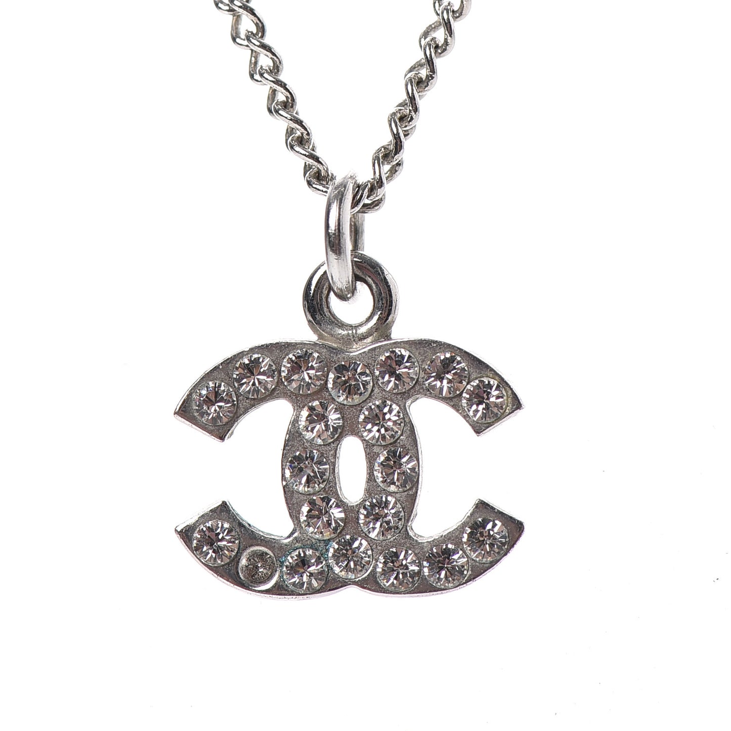 Crystal Timeless CC Necklace Silver