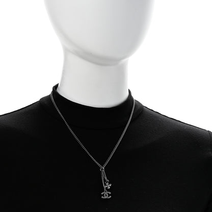 Chanel Ruthenium Crystal Flower CC Lariat Necklace 2 of 6