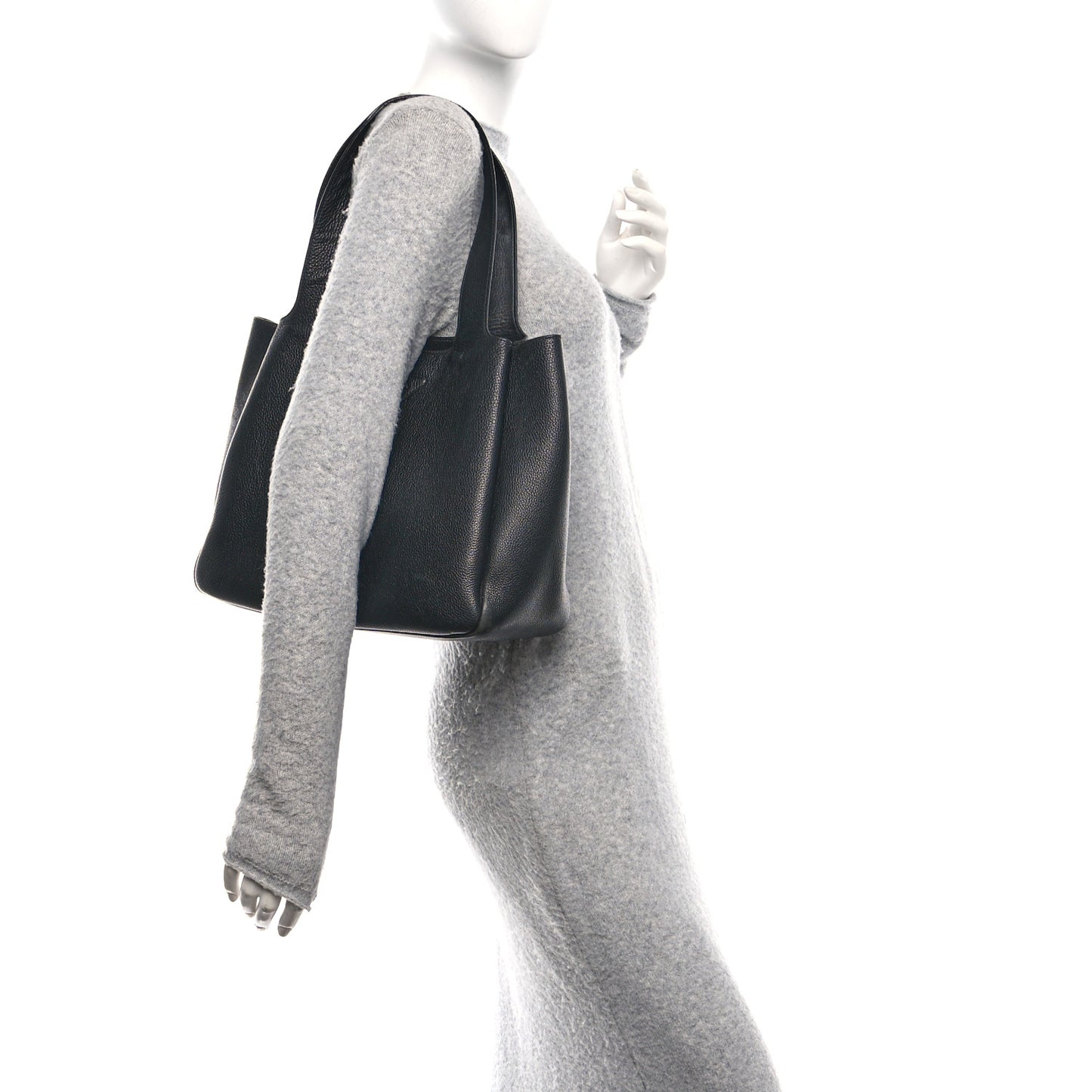 Vitello Daino Soft Large Dynamique Tote Black