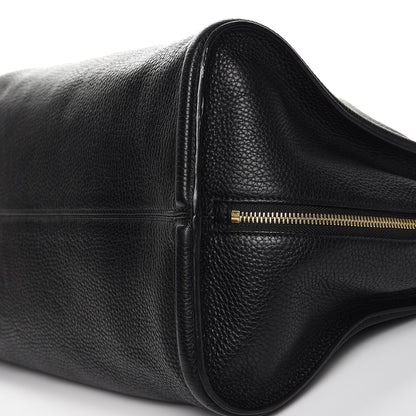 Alexander McQueen Pebbled Calfskin Large Skull Padlock Zip Around Tote Black 8 of 9