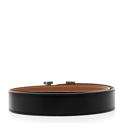 Hermes Box Togo 32mm H Belt 75 30 Black Gold 3 of 9
