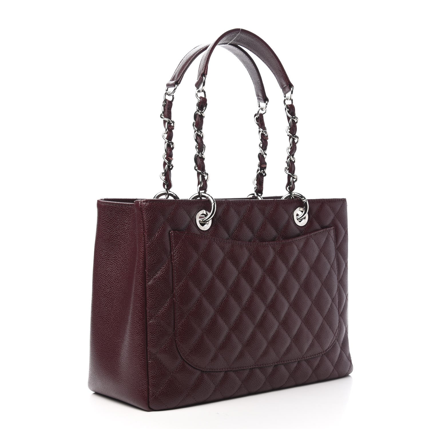 Chanel Caviar Quilted Grand Shopping Tote GST Dark Burgundy 3 of 10