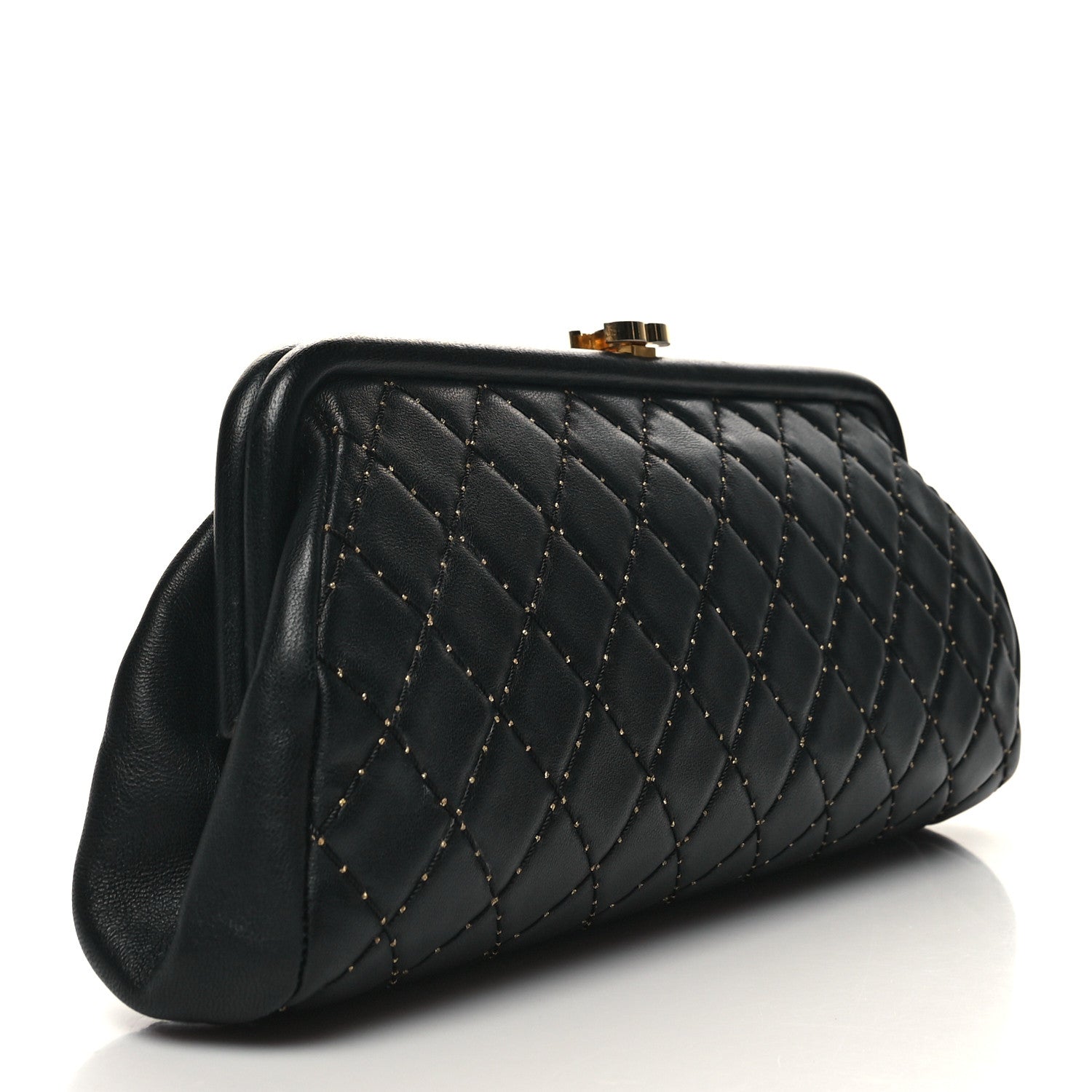 Chanel Lambskin Stitched Timeless Clutch Black 3 of 10