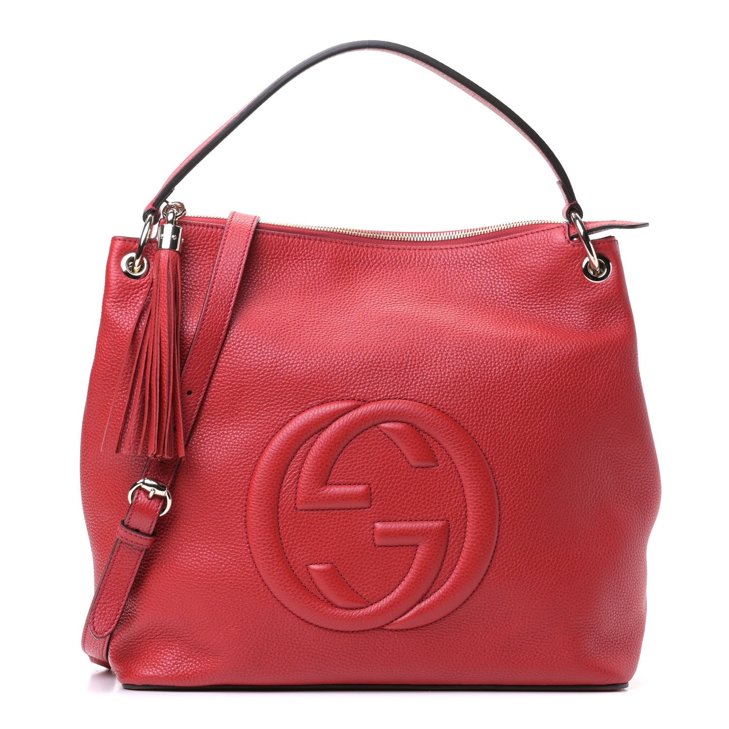 Gucci Pebbled Calfskin Large Soho Hobo Tabasco Red 1 of 5