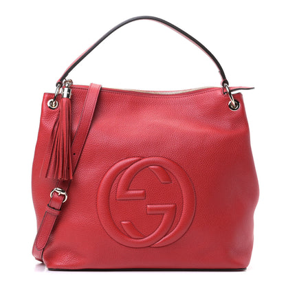 Gucci Pebbled Calfskin Large Soho Hobo Tabasco Red 1 of 5