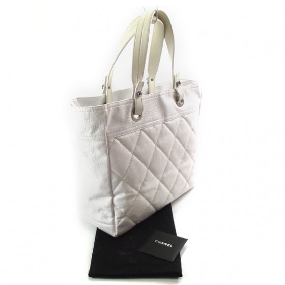 Paris Biarritz Large Quilted Tote White