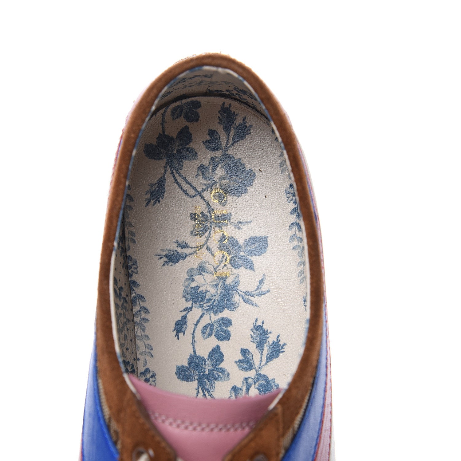Gucci Suede Monogram Web Womens Falacer Sneakers 39.5 Nocciola Beige Mystic White Hibiscus Red 7 of 9