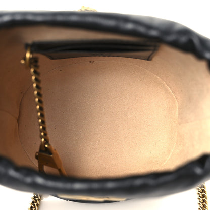 Gucci Calfskin Matelasse Mini GG Marmont 2.0 Bucket Bag Black 5 of 11