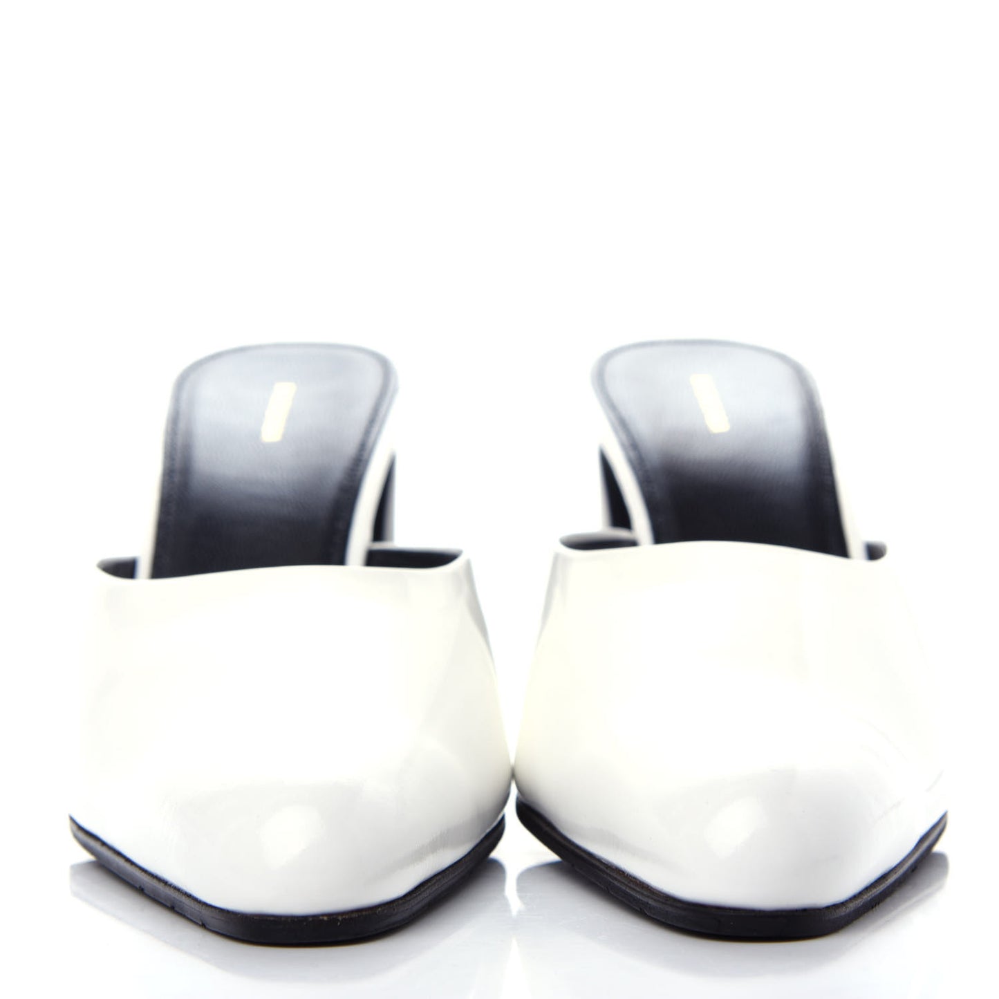 Patinated Calfskin Mule Pumps 40 Optic White