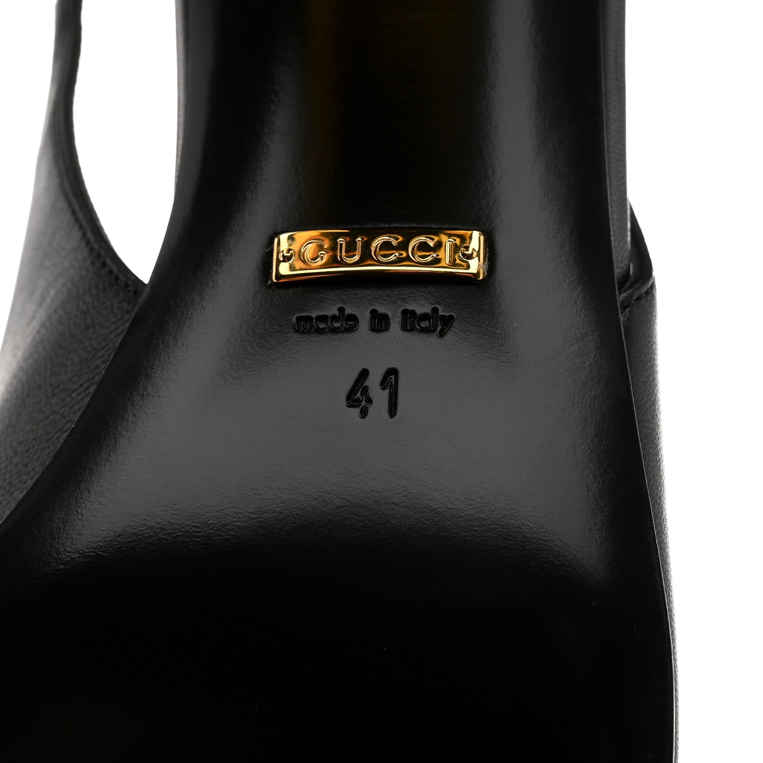 Gucci Malaga Kid Horsebit 75mm Slingback Pumps 41 Black 7 of 8