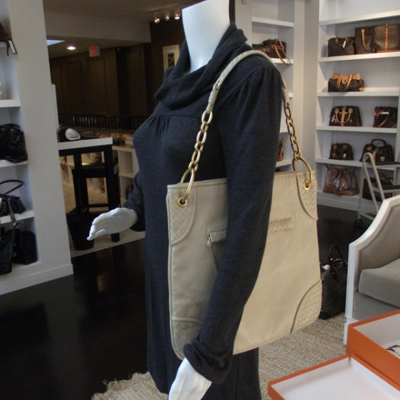 Bottega Veneta Nappa Intrecciato Shoulder Bag Beige 2 of 10