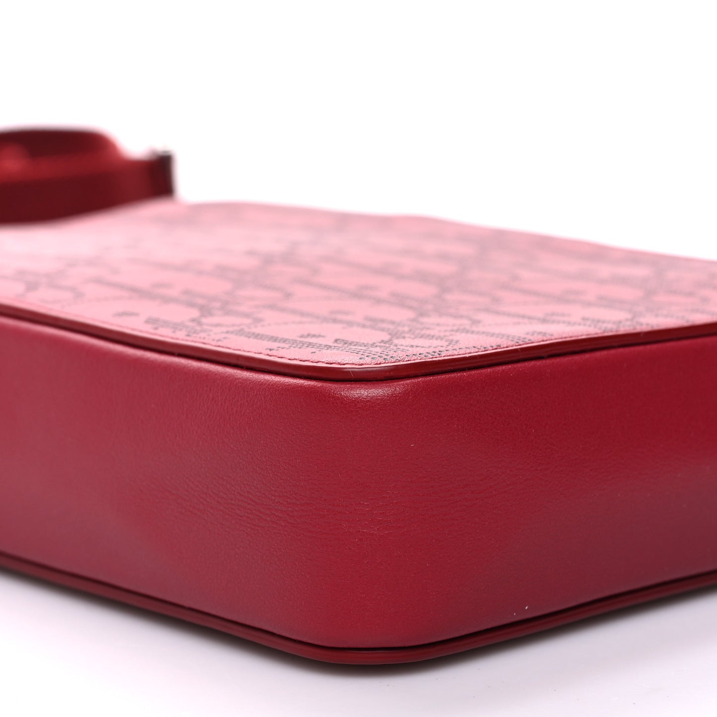 Calfskin Oblique Galaxy Perforated World Tour Messenger Pouch Red White