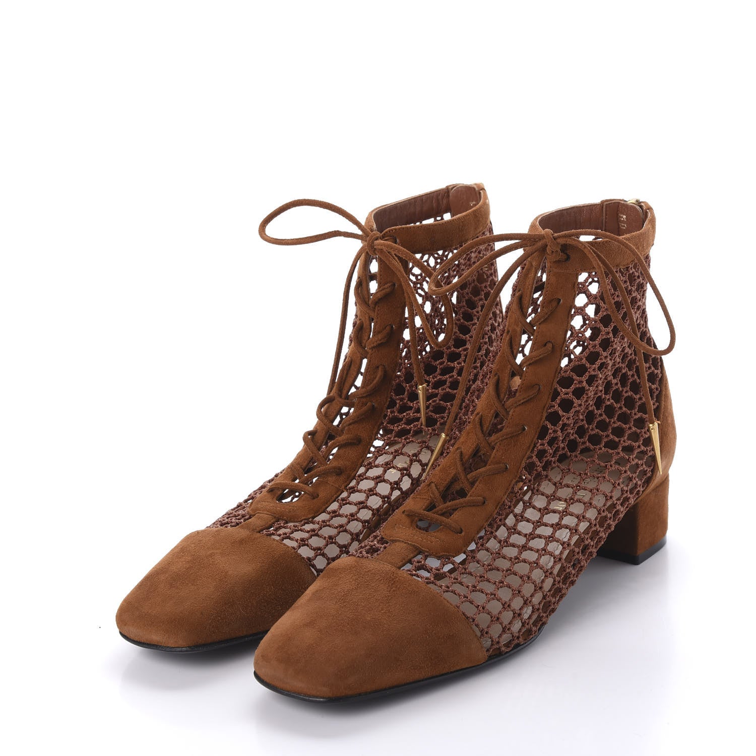 Christian Dior Suede Resille Naughtily-D 30mm Ankle Boots 41 Golden Brown 2 of 9