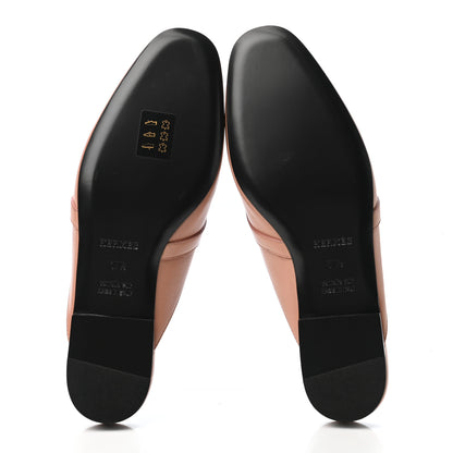 Hermes Goatskin Oz Mules 37.5 Rose Aube 4 of 4