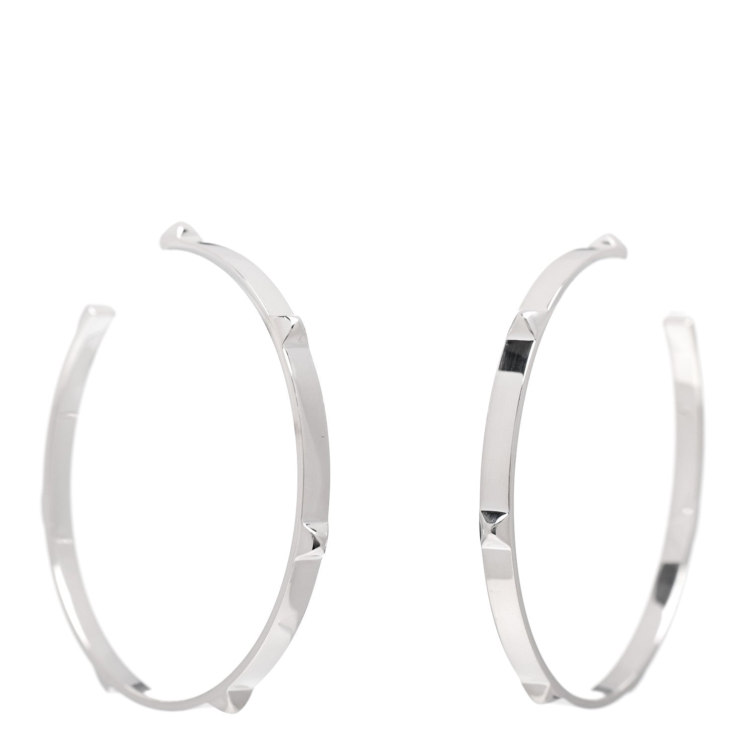 Hermes Sterling Silver Mini Clous Hoop Earrings 1 of 8