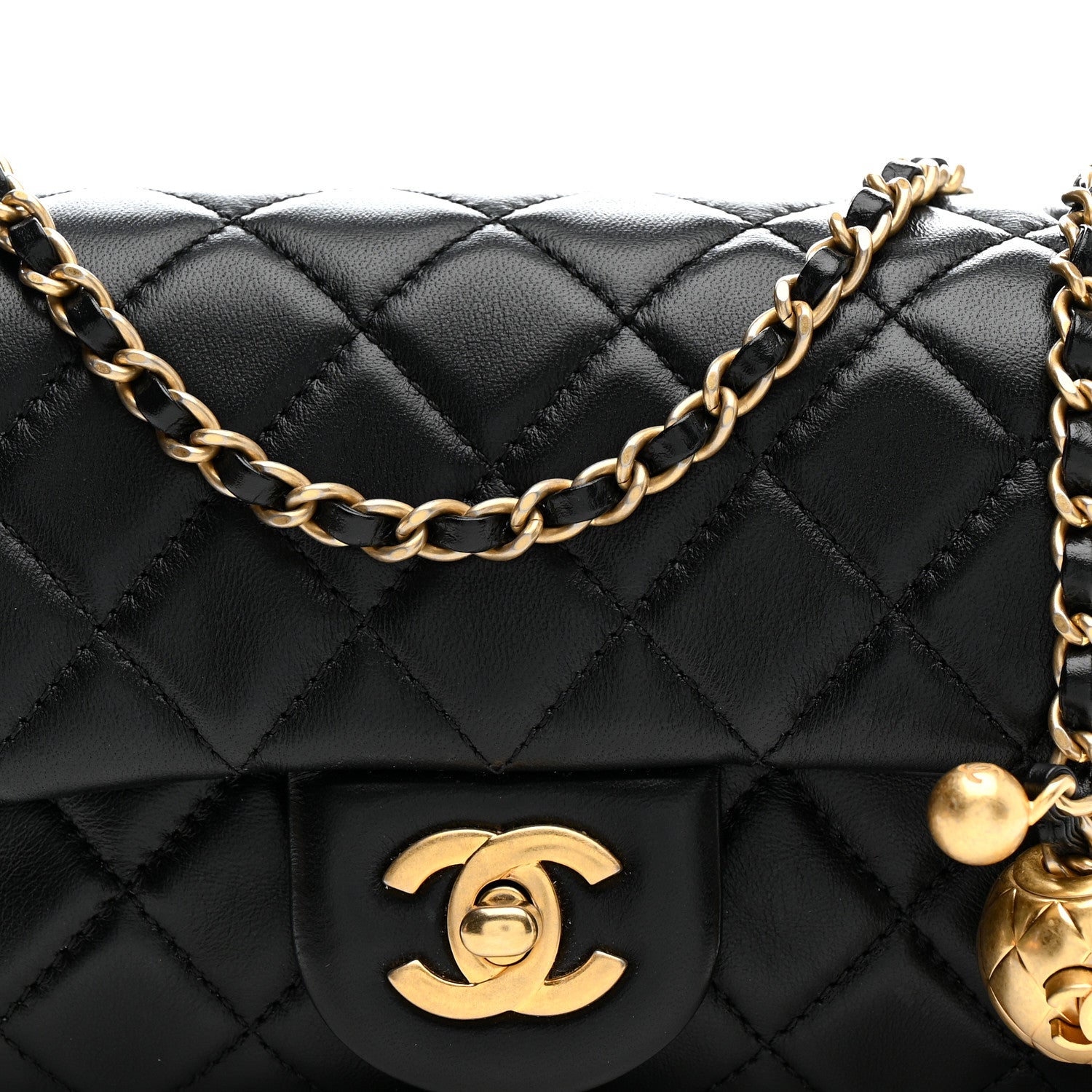 Chanel Lambskin Quilted Mini Rectangular Pearl Crush Flap Black 8 of 13