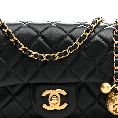 Chanel Lambskin Quilted Mini Rectangular Pearl Crush Flap Black 8 of 13