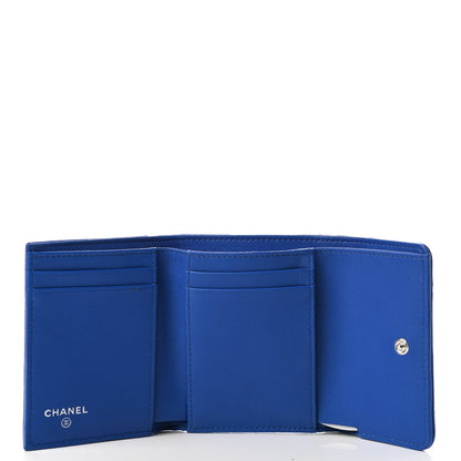 Chanel Lambskin Quilted Compact Flap Wallet Blue 5 of 7