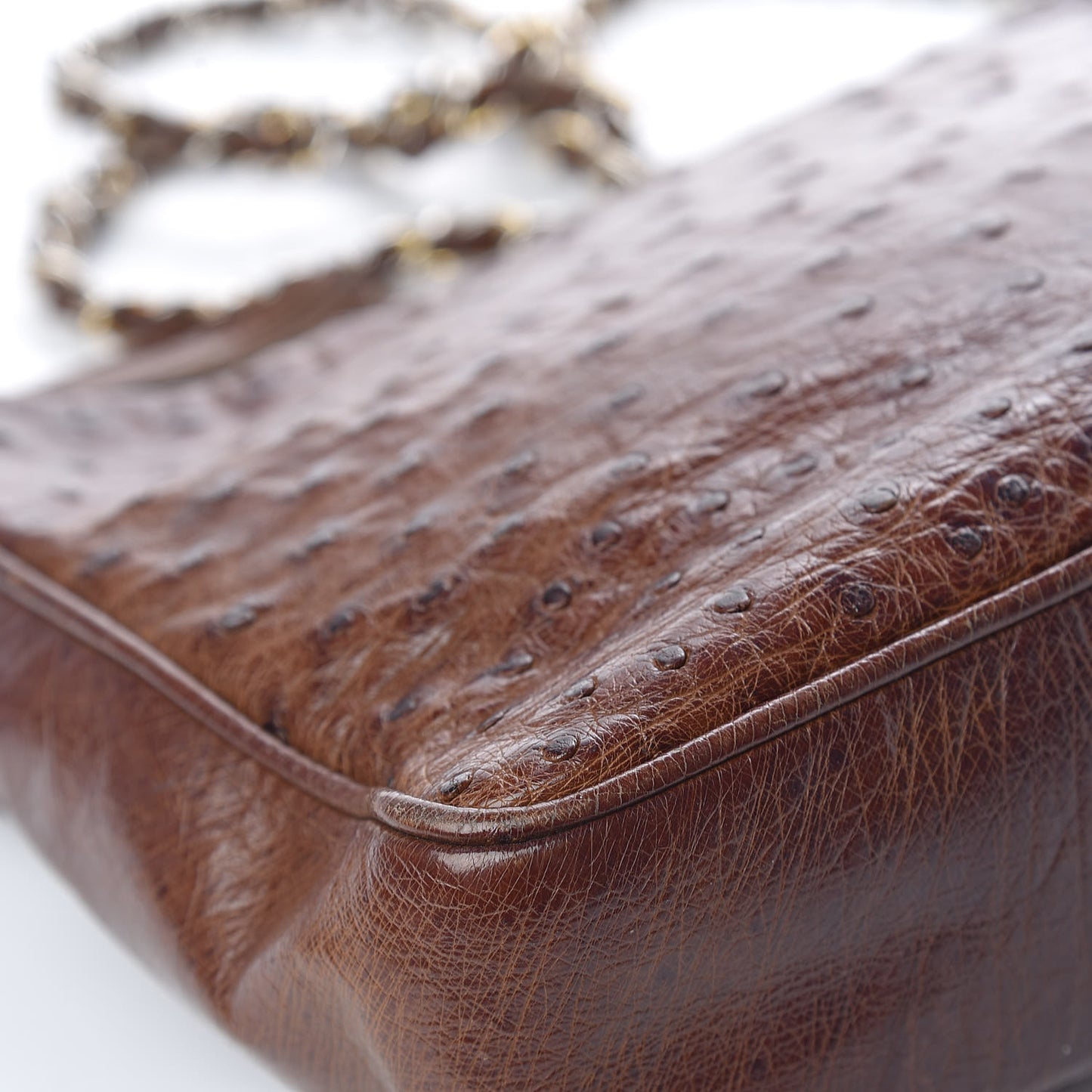 Ostrich Tassel Camera Case Brown