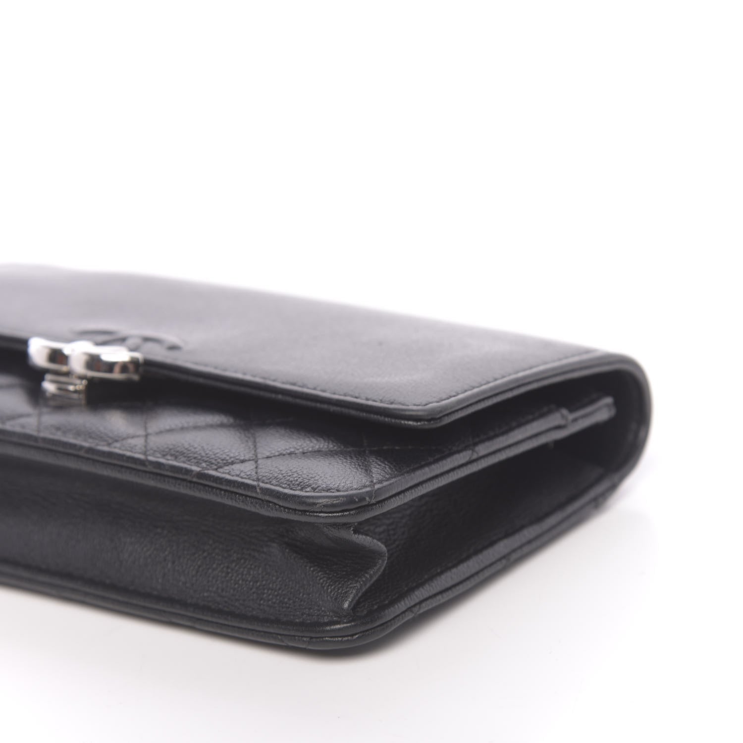 Chanel Grained Calfskin Quilted CC Box Wallet On Chain WOC Black 10 of 13