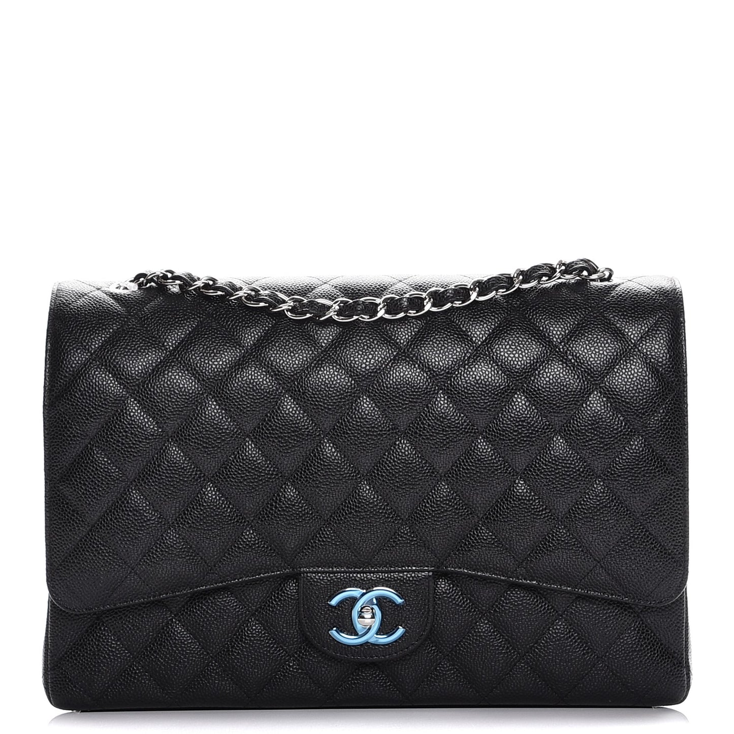 Caviar Quilted Maxi Double Flap Black