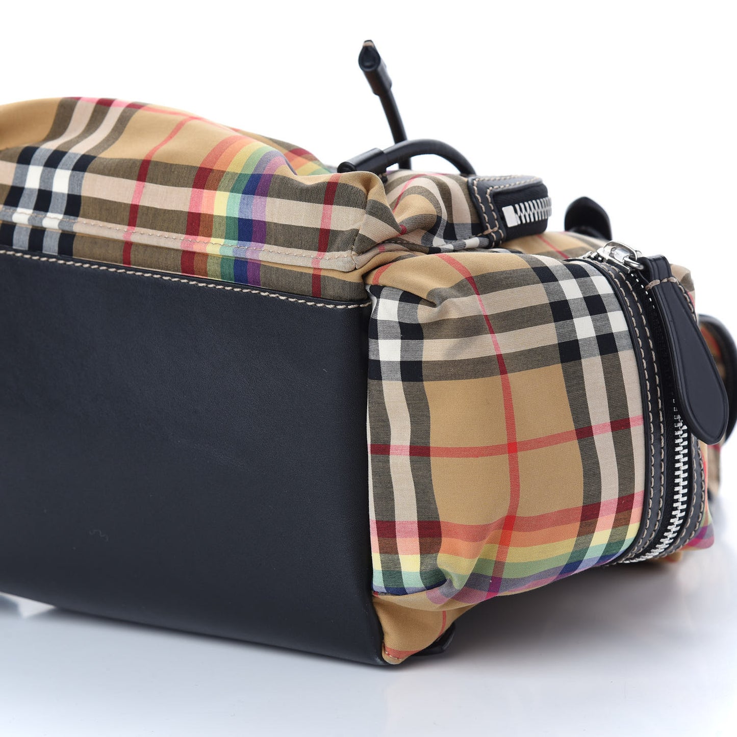 Vintage Rainbow Check Small Rucksack Backpack Antique Yellow