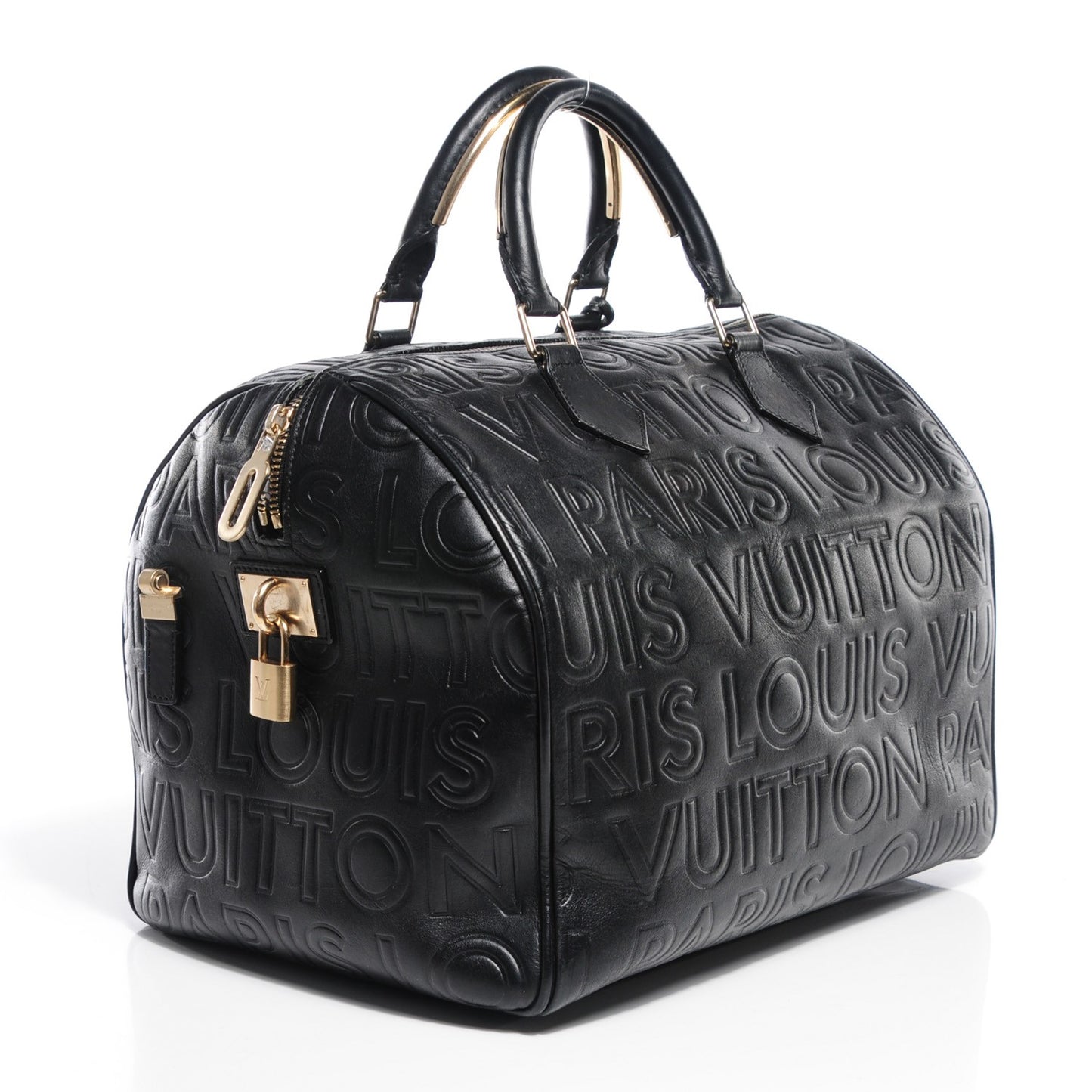 Calfskin Embossed Speedy Cube 30 Black