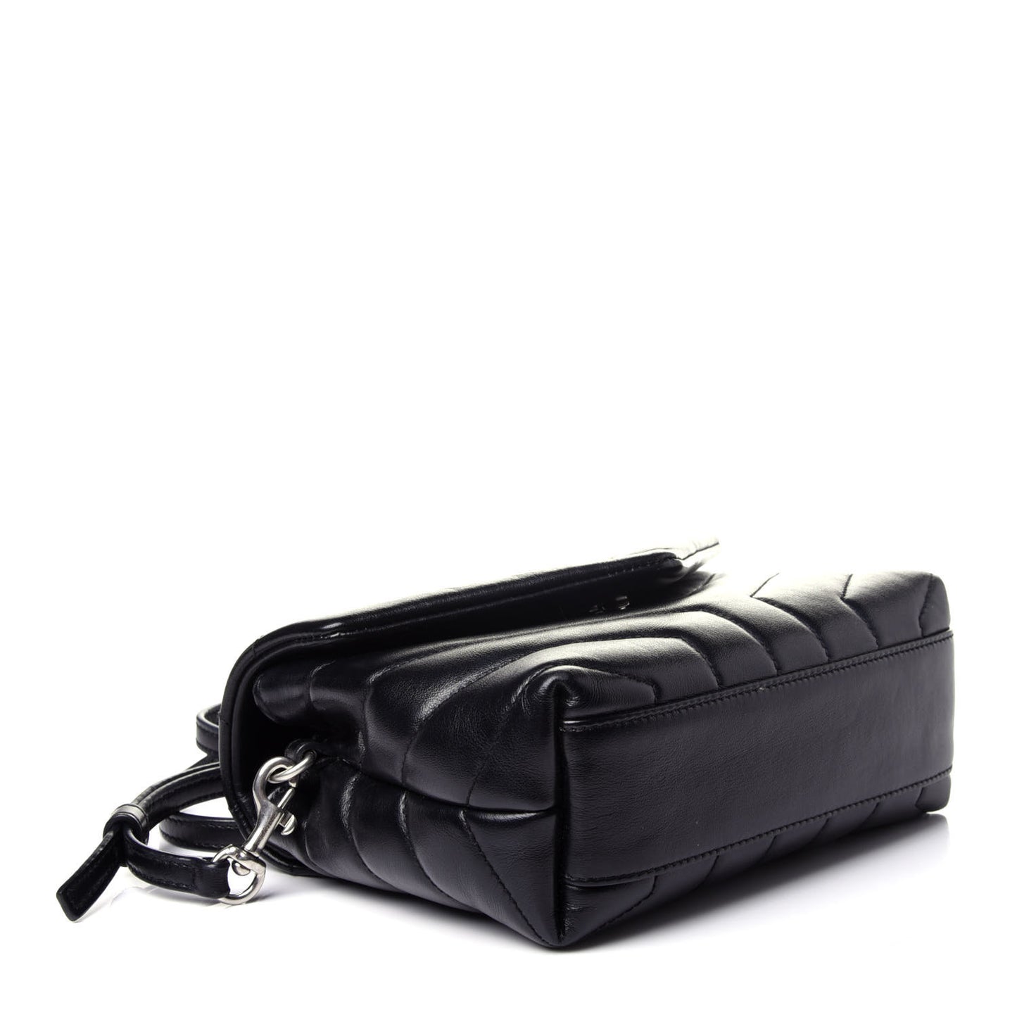 Calfskin Y Quilted Monogram Toy Loulou Crossbody Bag Black