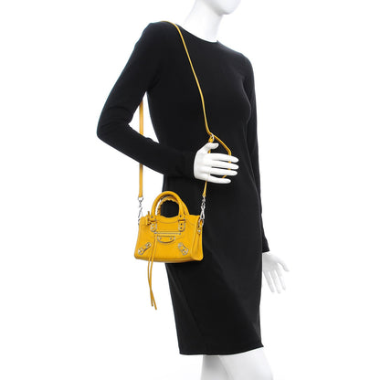 Balenciaga Chevre Silver Metallic Edge Hardware Nano City Jaune Epi 10 of 16