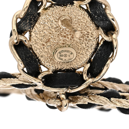 Chanel Lambskin CC Chain Drop Earrings Black Gold 4 of 5