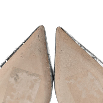 Jimmy Choo Crocodile Embossed Calfskin Love 65 Pump 37 Silver 7 of 10