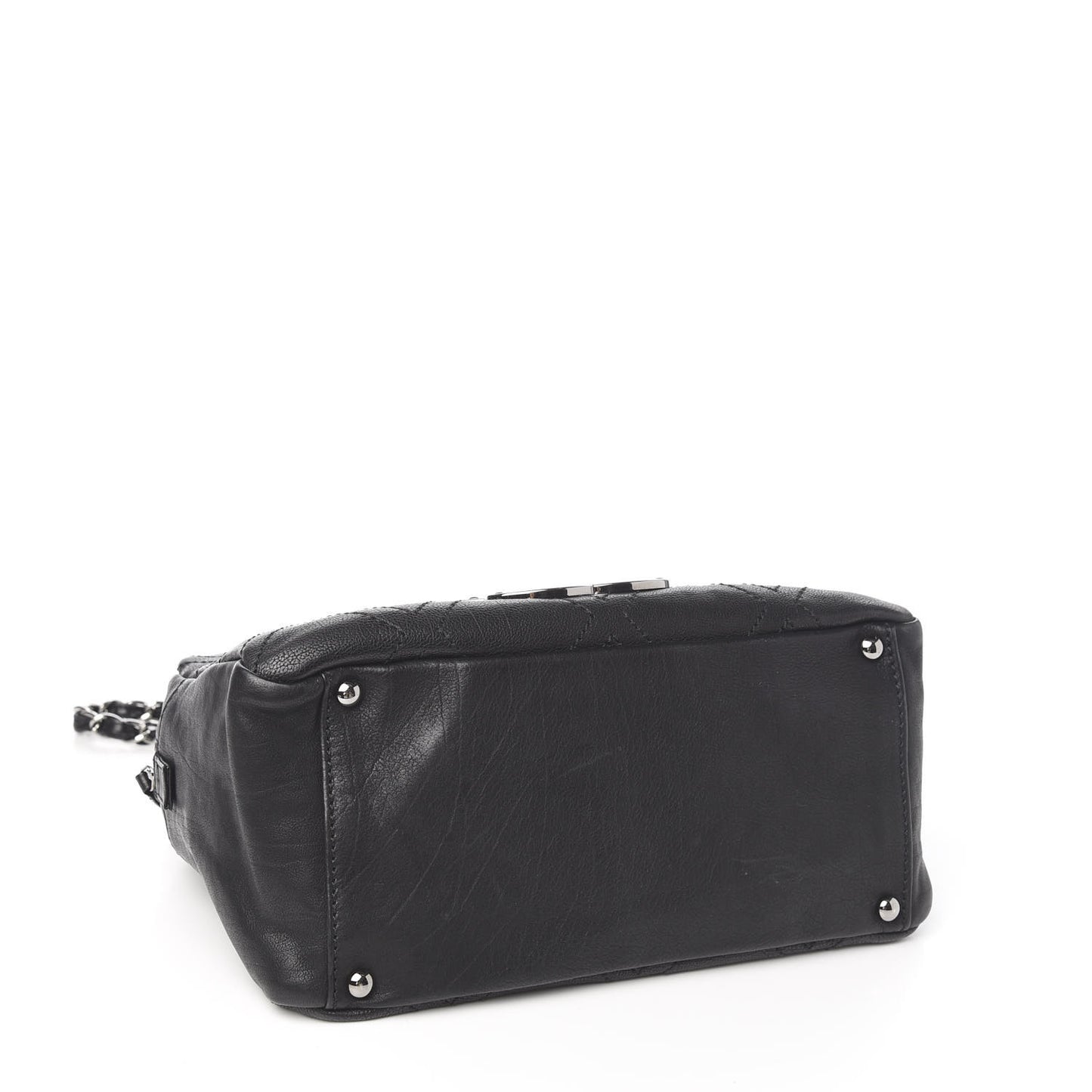 Calfskin Small Diamond Stitch Tote Black