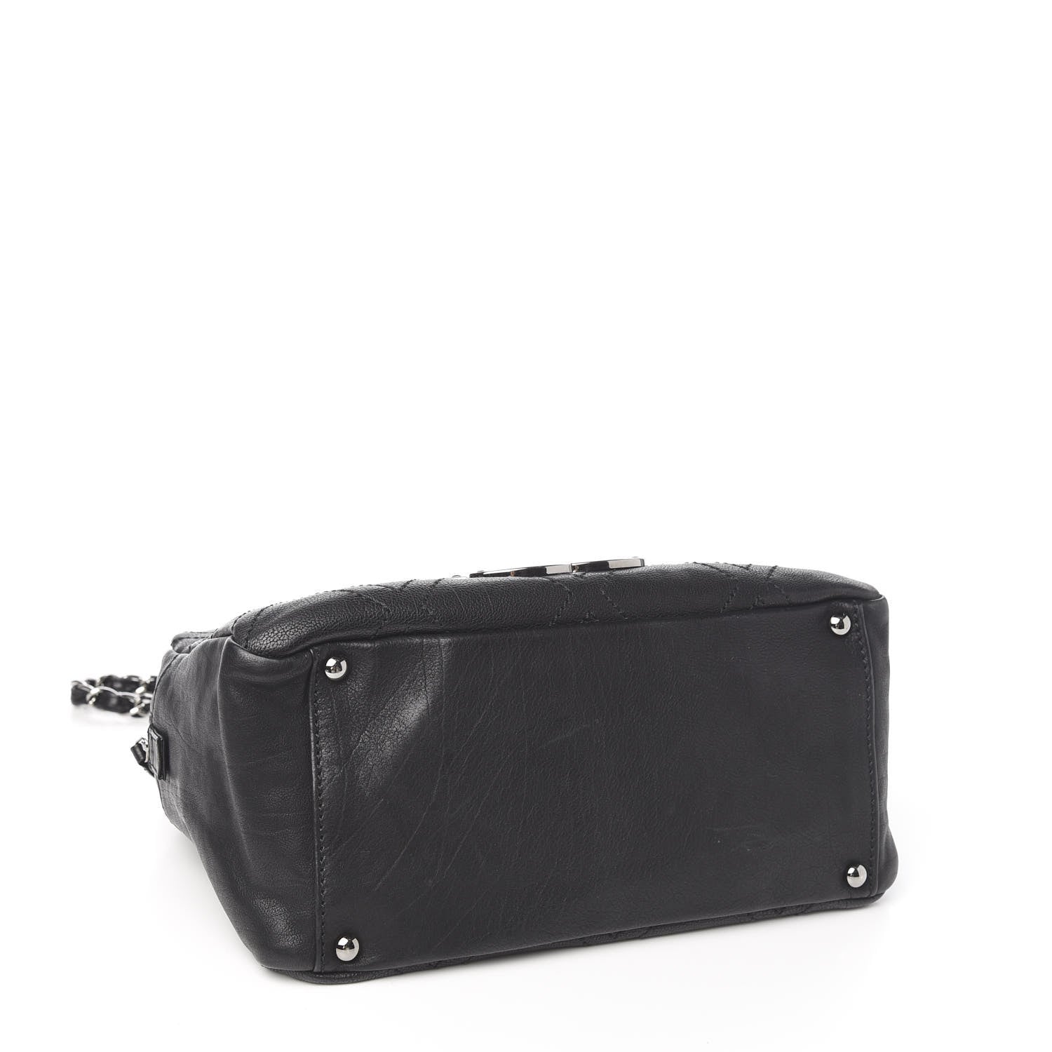 Chanel Calfskin Small Diamond Stitch Tote Black 3 of 9