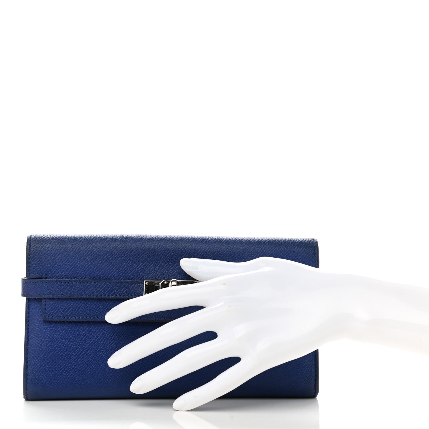 Hermes Epsom Kelly Longue Wallet Bleu Saphir 2 of 11