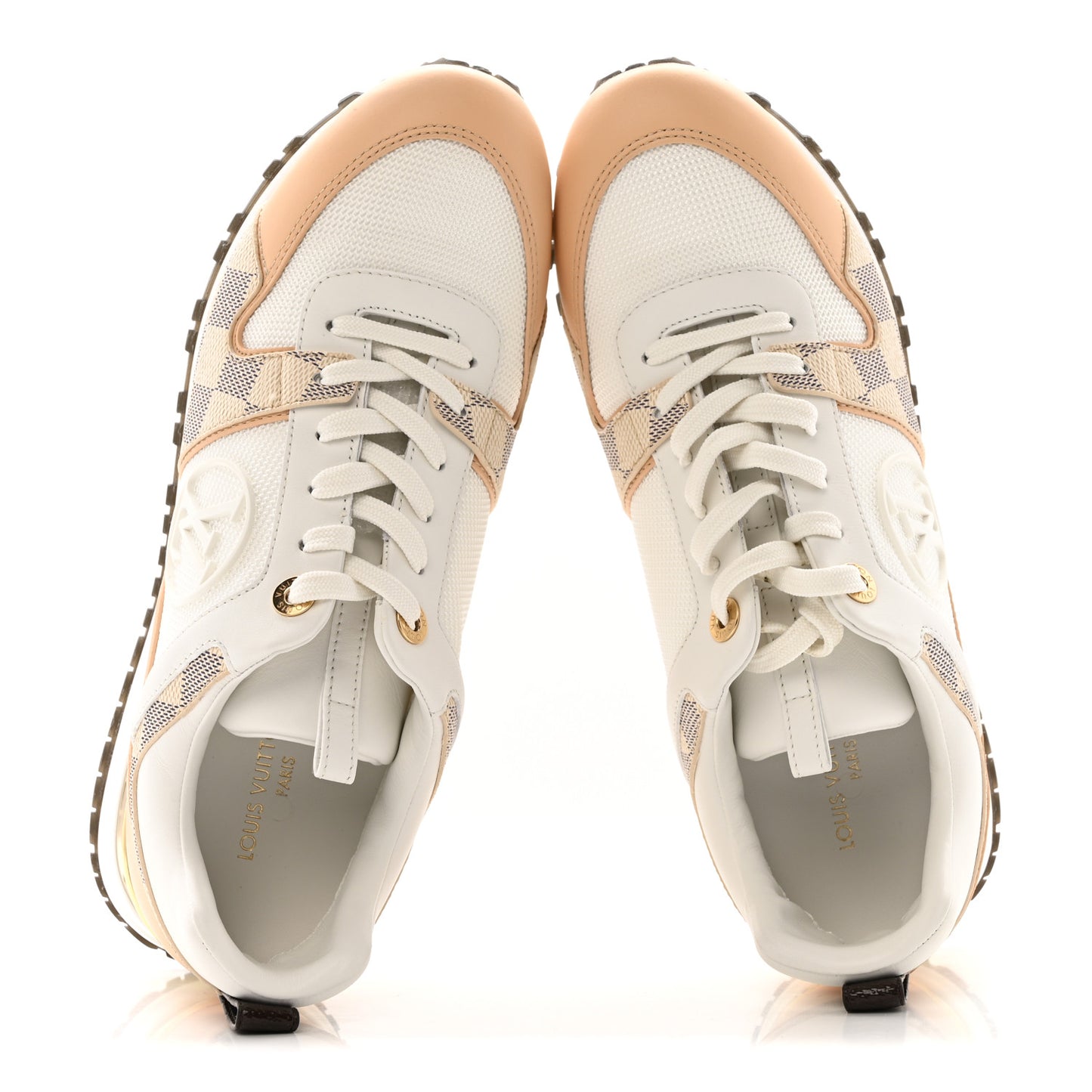 Calfskin Damier Azur Run Away Sneakers 39 White