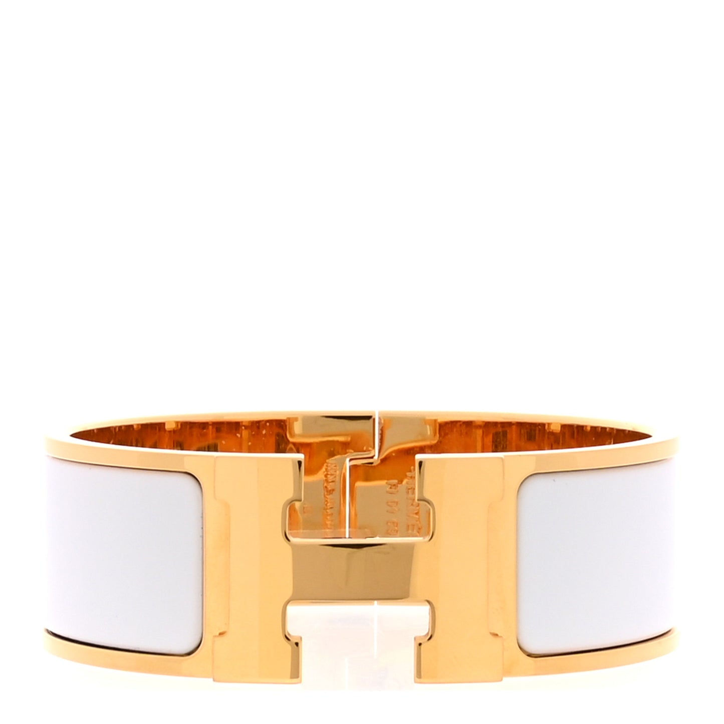 Enamel Wide Clic Clac H Bracelet PM White