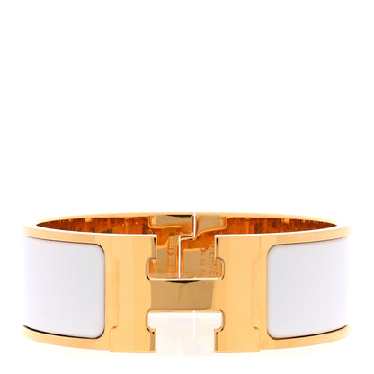 Hermes Enamel Wide Clic Clac H Bracelet PM White 1 of 4